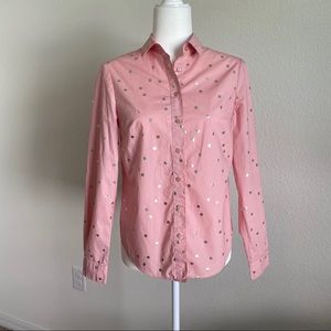 Boden Classic Shirt Pink Silver Button Down 4R